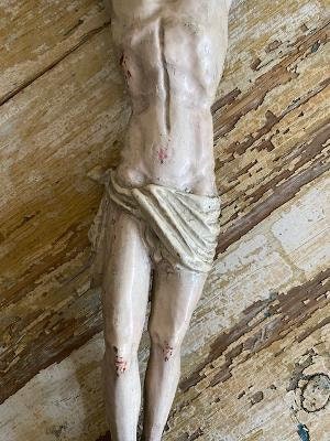 Baroque Bavarian Crucifix #11, Wood Carved (Cross Missing)