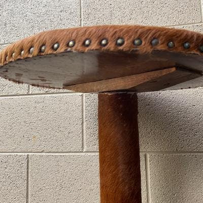 Vintage Horn and Cowhide Occasional Side Table, Found in Germany