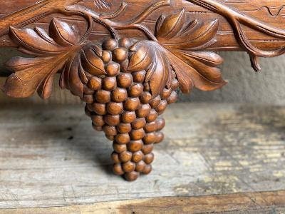 Carved Wood Eagle Mirror, Grape Vines, Circa 1900
