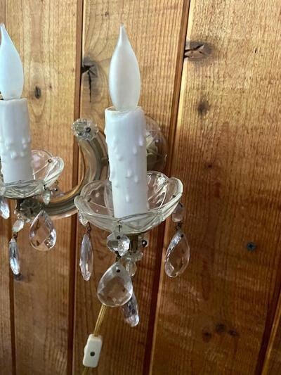 Venetian Murano Crystal Wall Sconce, Wired for US