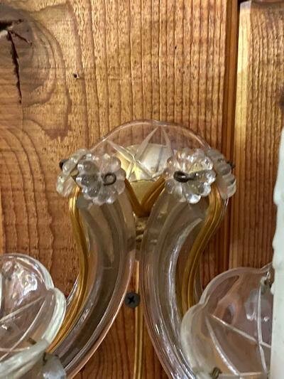 Venetian Murano Crystal Wall Sconce, Wired for US