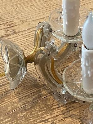 Venetian Murano Crystal Wall Sconce, Wired for US