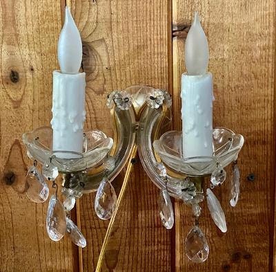 Venetian Murano Crystal Wall Sconce, Wired for US