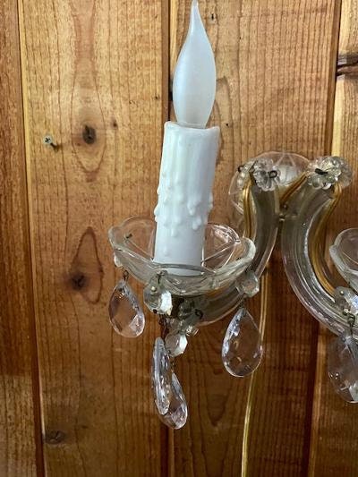 Venetian Murano Crystal Wall Sconce, Wired for US