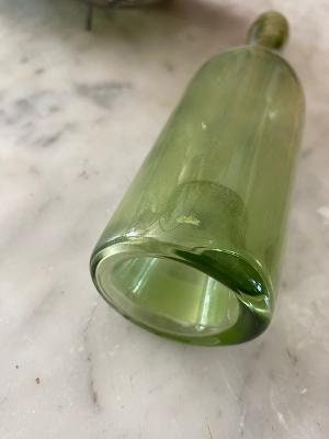 6 Miniature Old French Wine Bottles with Deep Punt, Hand Blown