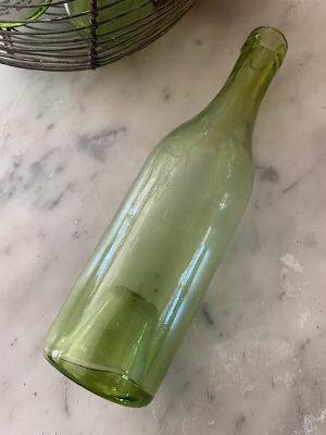 6 Miniature Old French Wine Bottles with Deep Punt, Hand Blown