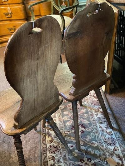 Pair of Circa 1880 German Carved Chairs, God and Goddess of Wine