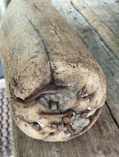 Primitive Wood Mortar and Pestle, European Folk Art