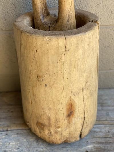 Primitive Wood Mortar and Pestle #2, European