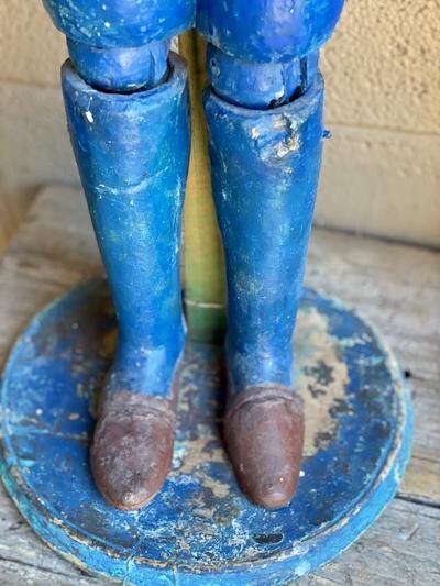Pair of Large Antique Spanish Santos, Joseph and Mary, Articulated Joints