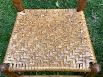 Pair of Oak Ladder-Back Chairs, Woven Seats