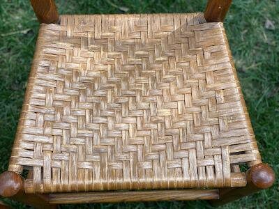 Pair of Oak Ladder-Back Chairs, Woven Seats