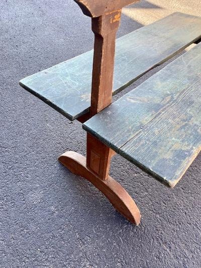 1940s German Beer Hall Double Bench with Removable Center Piece, Pine