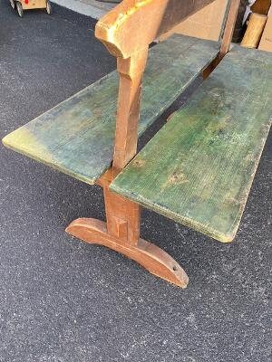 1940s German Beer Hall Double Bench with Removable Center Piece, Pine