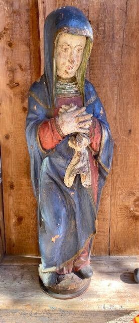 Large 18th Century Wood Carved Bavarian Madonna