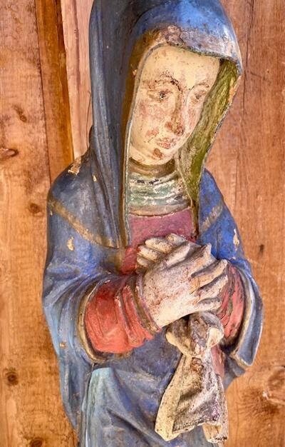 Large 18th Century Wood Carved Bavarian Madonna
