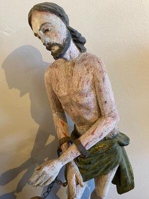 The Scourging of Christ, German Wood Carving, Found in Bavaria
