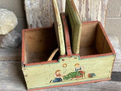 Austrian Folk Art Painted Sewing Box