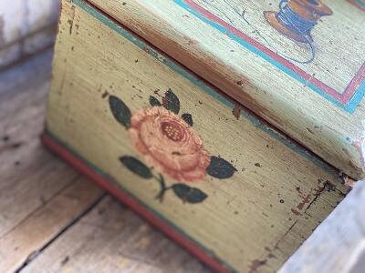 Austrian Folk Art Painted Sewing Box