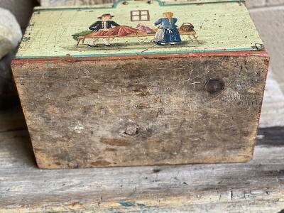 Austrian Folk Art Painted Sewing Box