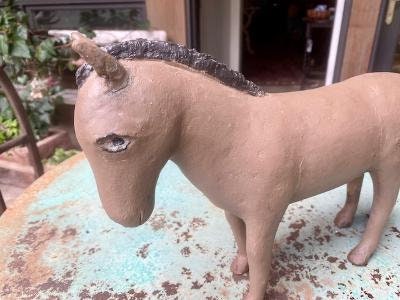 Folk Art Wood and Gesso Horse by Thomas Dimmitt, Berthoud CO