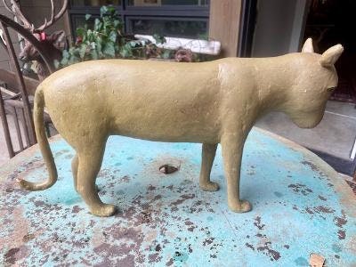 Folk Art Wood and Gesso Mountain Lion by Thomas Dimmitt, Berthoud CO
