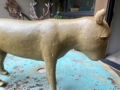 Folk Art Wood and Gesso Mountain Lion by Thomas Dimmitt, Berthoud CO