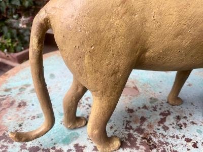Folk Art Wood and Gesso Mountain Lion by Thomas Dimmitt, Berthoud CO
