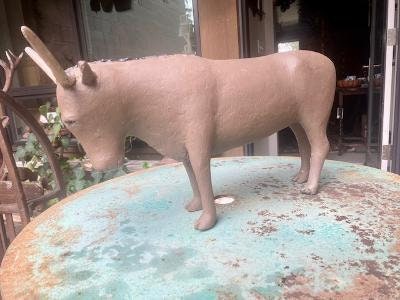 Folk Art Wood and Gesso Steer by Thomas Dimmitt, Berthoud CO