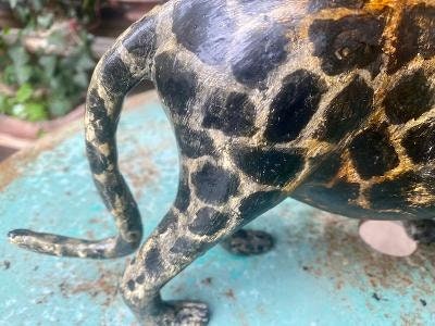 Folk Art Wood and Gesso Leopard by Thomas Dimmitt, Berthoud CO