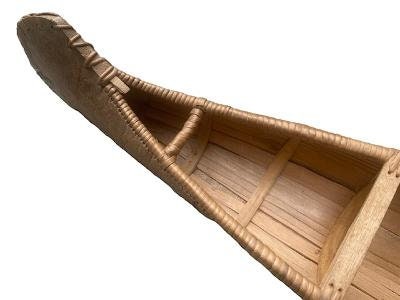 Birch Bark Canoe with Pine Tar, Native American Folk Art