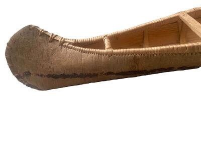 Birch Bark Canoe with Pine Tar, Native American Folk Art