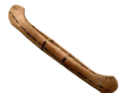 Birch Bark Canoe with Pine Tar, Native American Folk Art