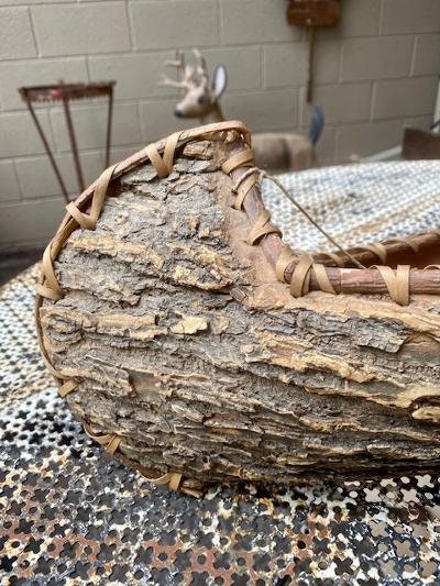 1940 Birch Bark Canoe Model, Native American Folk Art