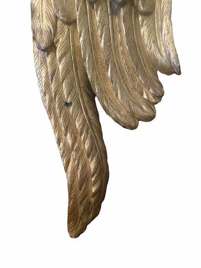 18th Century Carved Wood Angel Wings, Gilded over Gesso, 40"