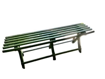 Primitive Green Painted Bench, European