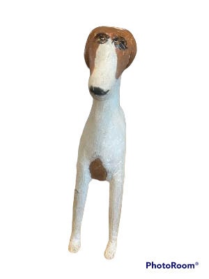 Folk Art Wood and Gesso Dog by Thomas Dimmitt, Berthoud CO