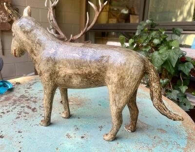 Folk Art Wood and Gesso Coyote by Thomas Dimmitt, Berthoud CO