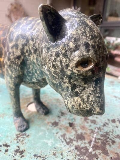 Folk Art Wood and Gesso Leopard by Thomas Dimmitt, Berthoud CO