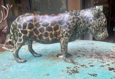 Folk Art Wood and Gesso Leopard by Thomas Dimmitt, Berthoud CO