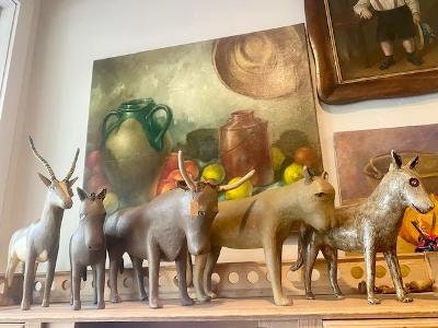 Folk Art Wood and Gesso Dog by Thomas Dimmitt, Berthoud CO