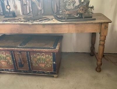 Long Antique Spanish Farm Table, 100 Inches