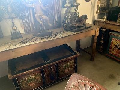 Long Antique Spanish Farm Table, 100 Inches