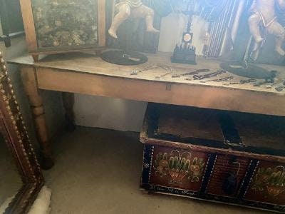 Long Antique Spanish Farm Table, 100 Inches