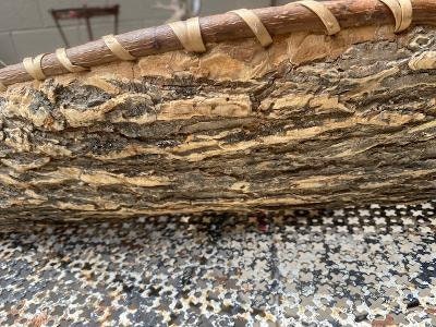 1940 Birch Bark Canoe Model, Native American Folk Art