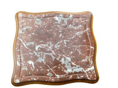 Louis Style Side Table, Red Marble Top, Cabriole Legs