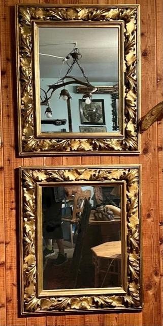 Pair of Gold Gilded Gessoed Mirrors, Circa 1850
