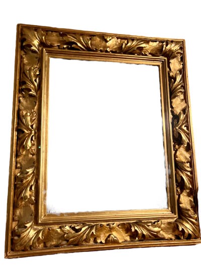 Pair of Gold Gilded Gessoed Mirrors, Circa 1850