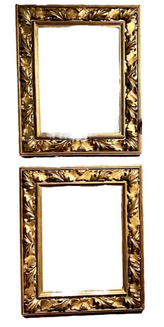 Pair of Gold Gilded Gessoed Mirrors, Circa 1850