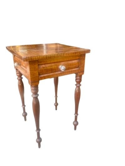 Victorian Side Table with Drawer, Turned Legs